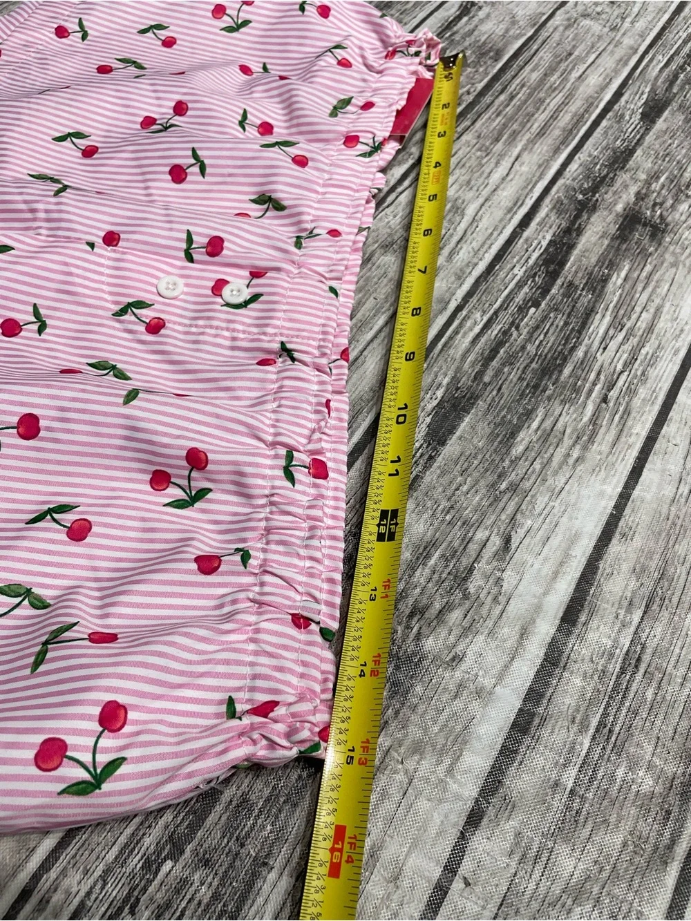 Ladies Large Forever Moda Pink Stiped Cherry Print House Shorts NEW W TAG! NWT